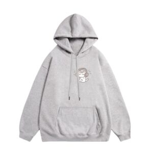 Cartoon Graphic Heather Grey Hoodie