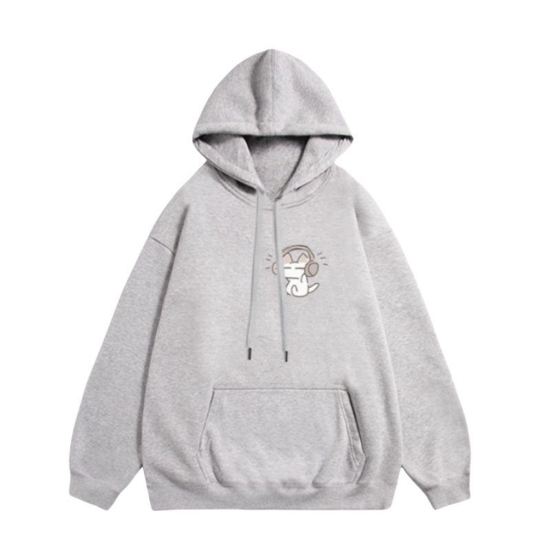 Cartoon Graphic Heather Grey Hoodie