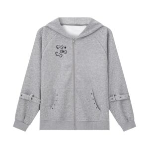 Streetwear Cargo Pocket Grey Hoodie