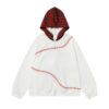 Fashion Plaid Splicing White Hoodie