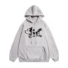 Cartoon Dog Graphic Casual Grey Hoodie